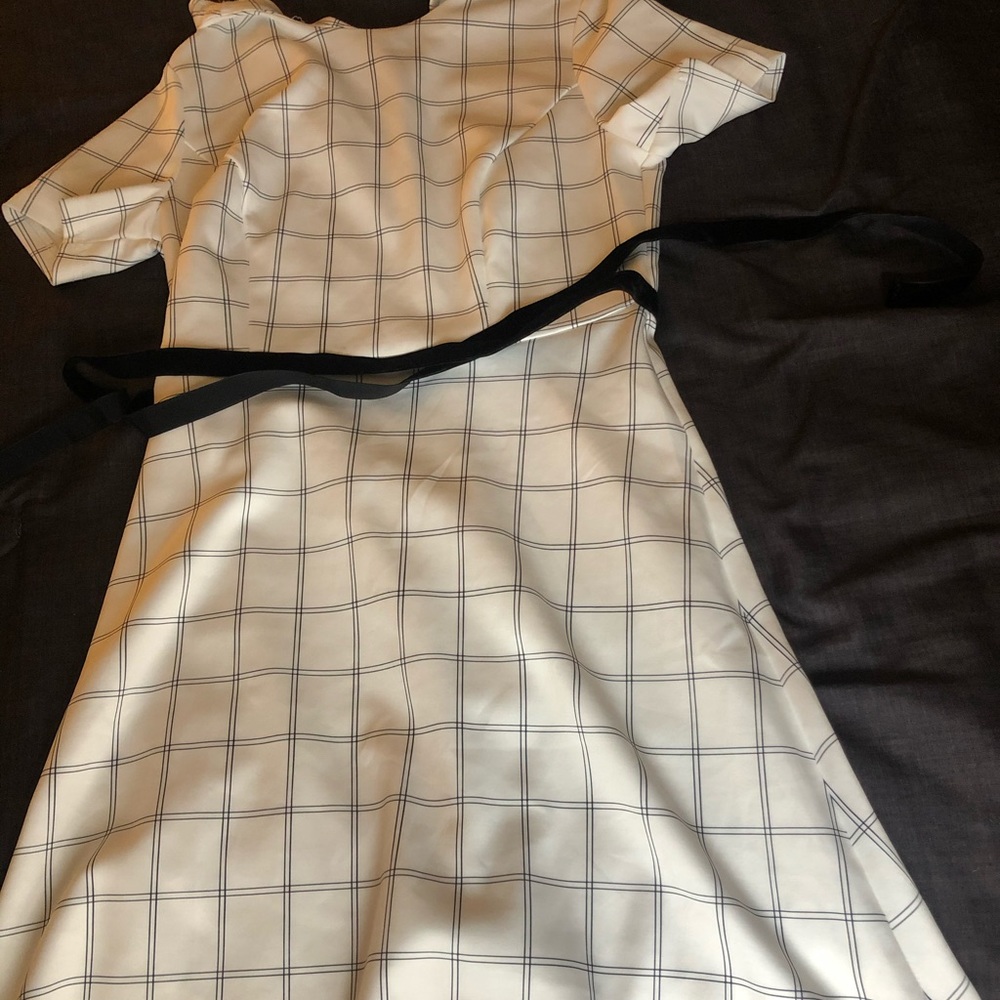 White and Black Long Dress